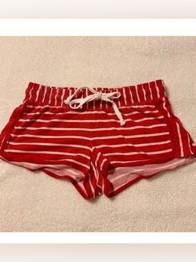 Cozy Zoe Red & White Striped Pajama Shorts